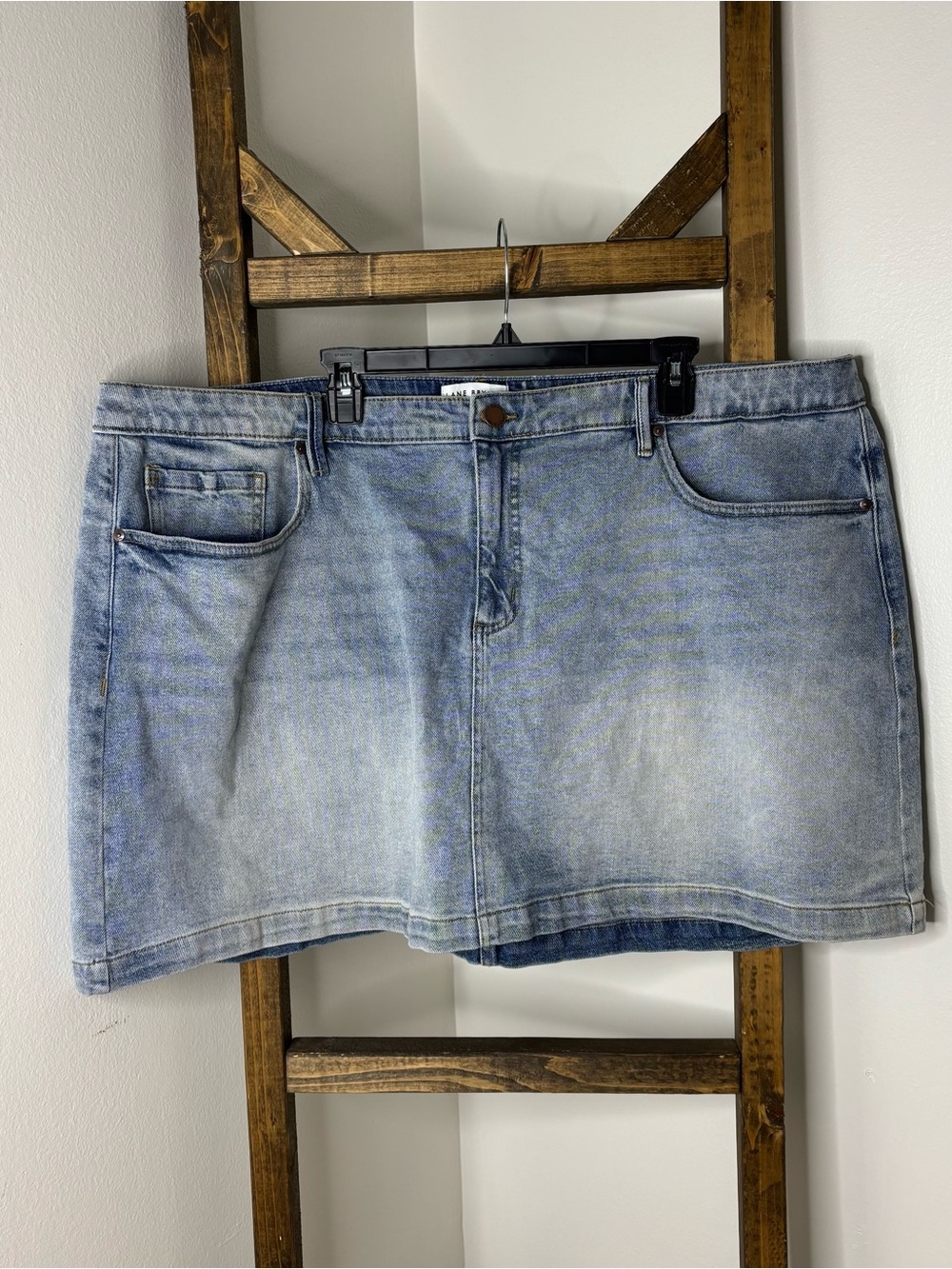 Lane Bryant Light Wash Denim Mini Skirt Size 26